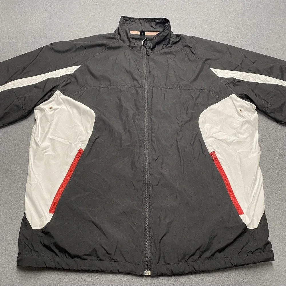 Sunice Jacket Mens‎ XL Black Gray Weather Golf Windbreaker Full Zip Lightweight